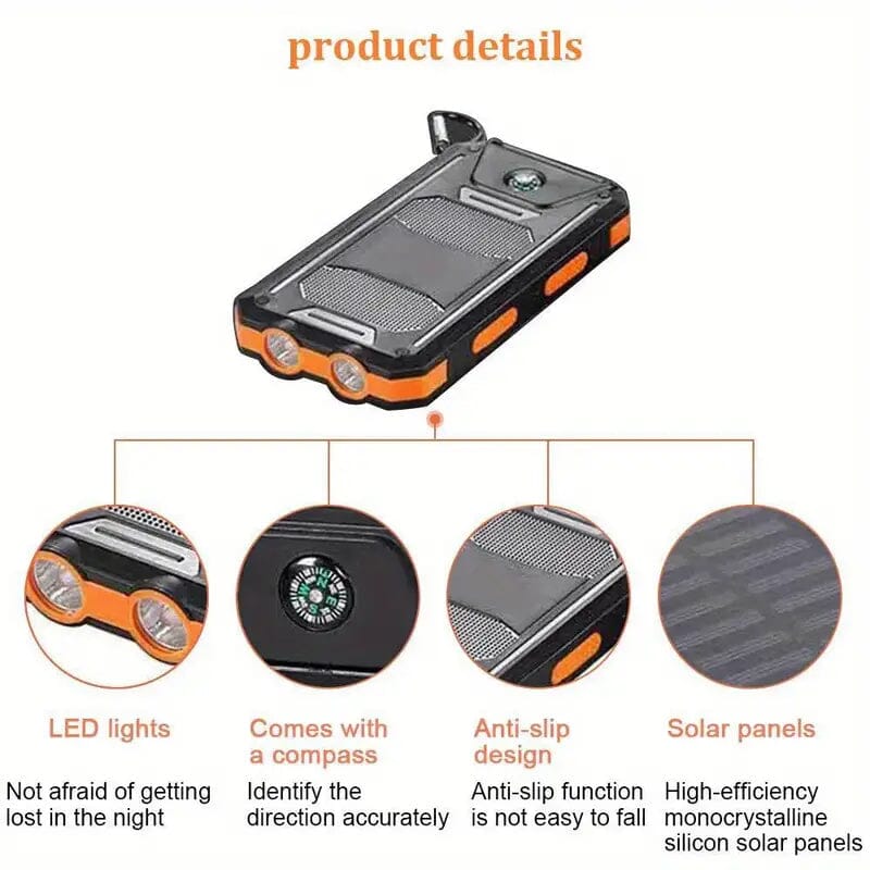 USB Portable Charger 10000mAh Solar Power Bank for Cell Phone and Laptops Clearance Wholesale Pice