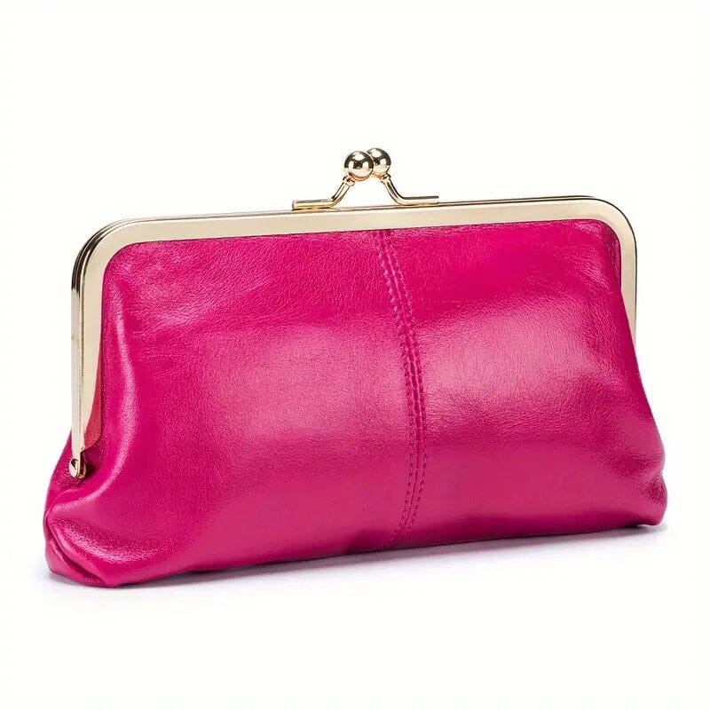 Vintage Chic Leather Clutch Lady Purse Get To Buy For Sale