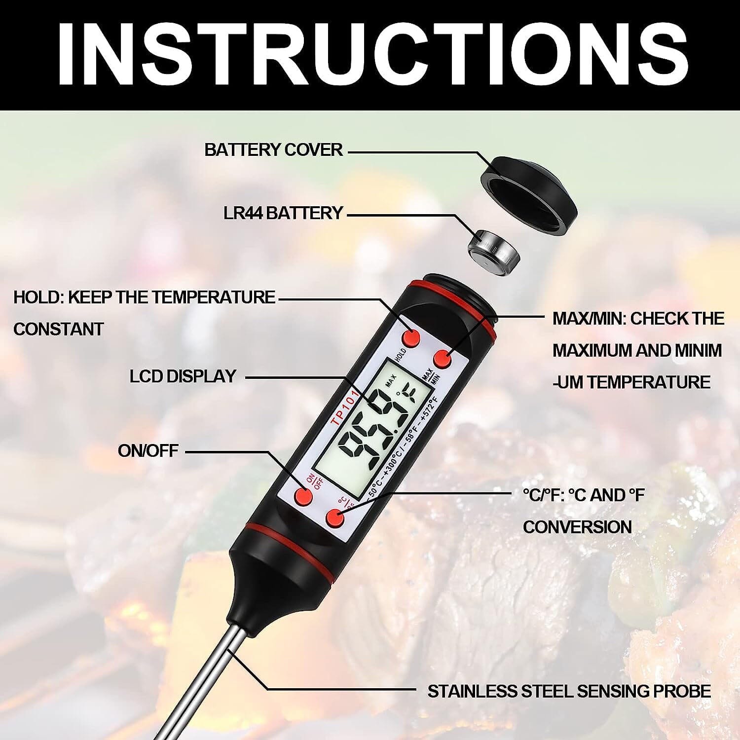 2-Piece Set: Multi-functional Thermometer Pen with High Accuracy and Instant Read Buy Authentic Online