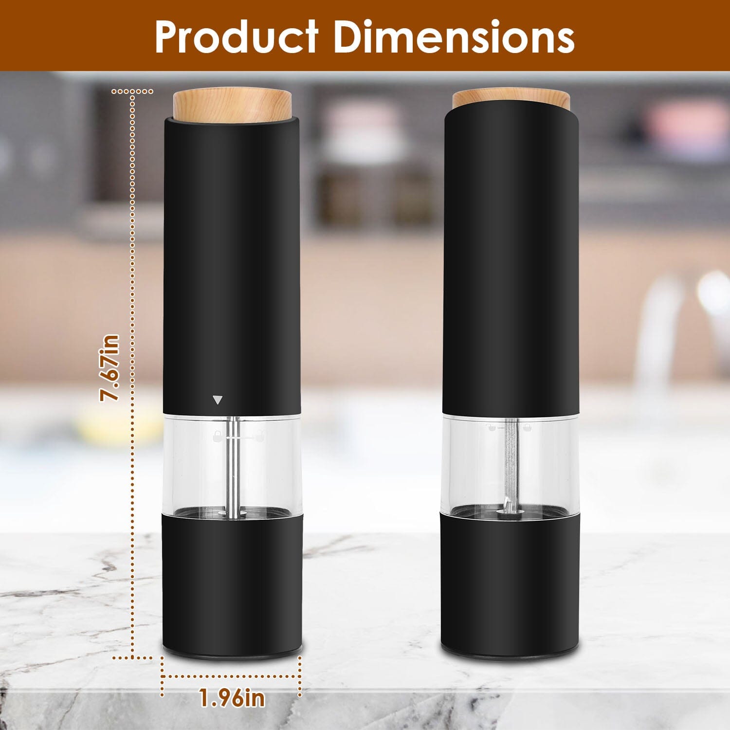 2-Pieces: Electric Salt and Pepper Grinder Battery Powered with Adjustable Coarseness Fast Delivery Cheap Online