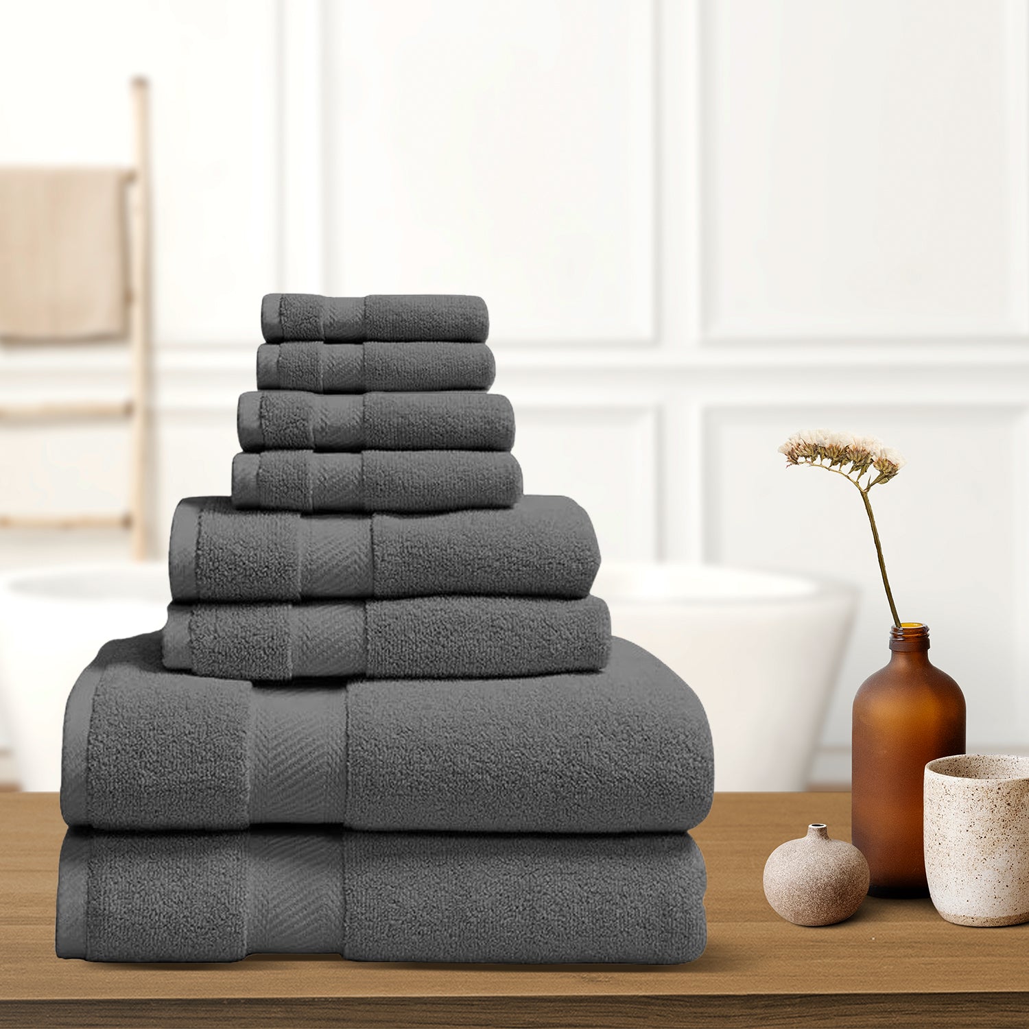 8-Piece: 100% Organic Cotton Bath Towel Set Buy Cheap 2025 Unisex