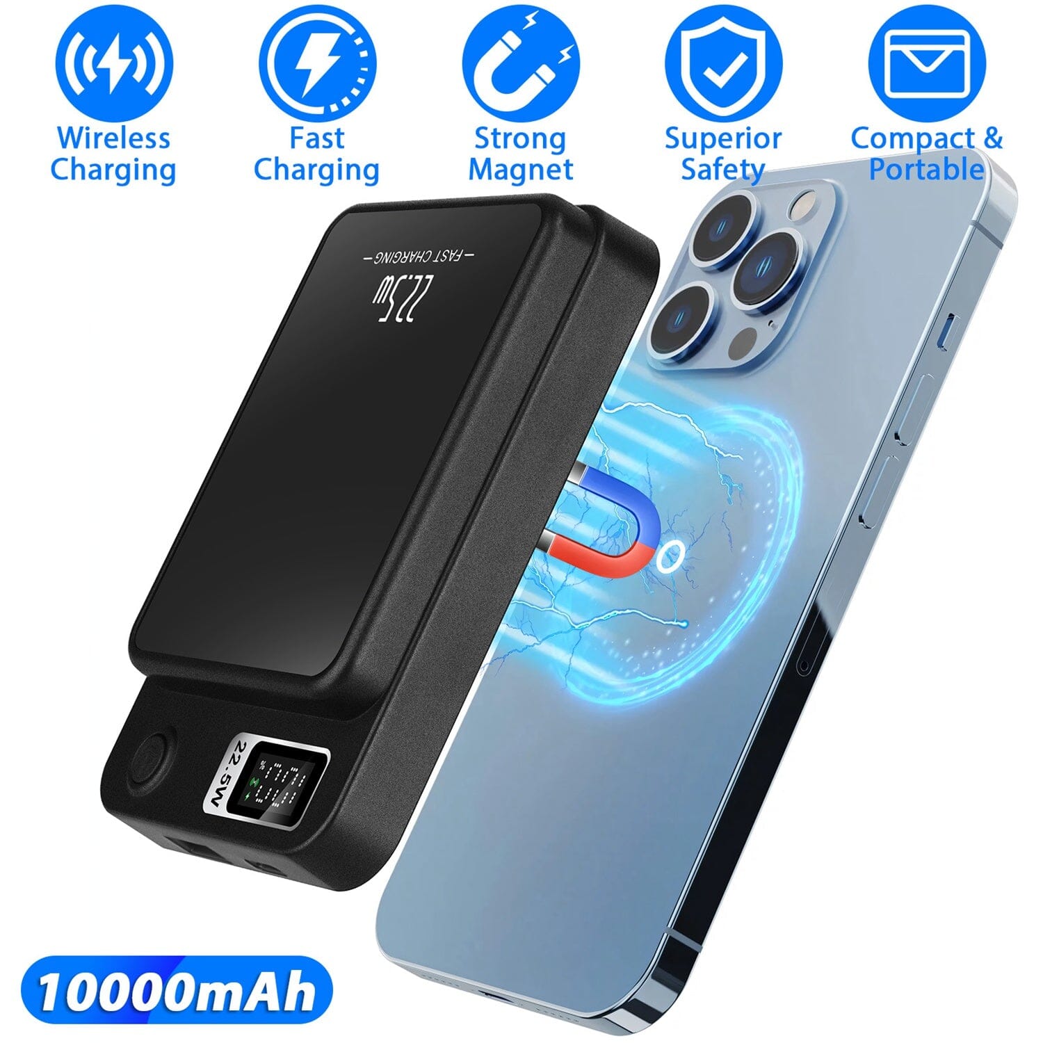 2-in-1 Magnetic Wireless Power Bank 10000mAh PD20W Fast Charger Mag Safe Outlet Cheap Pices