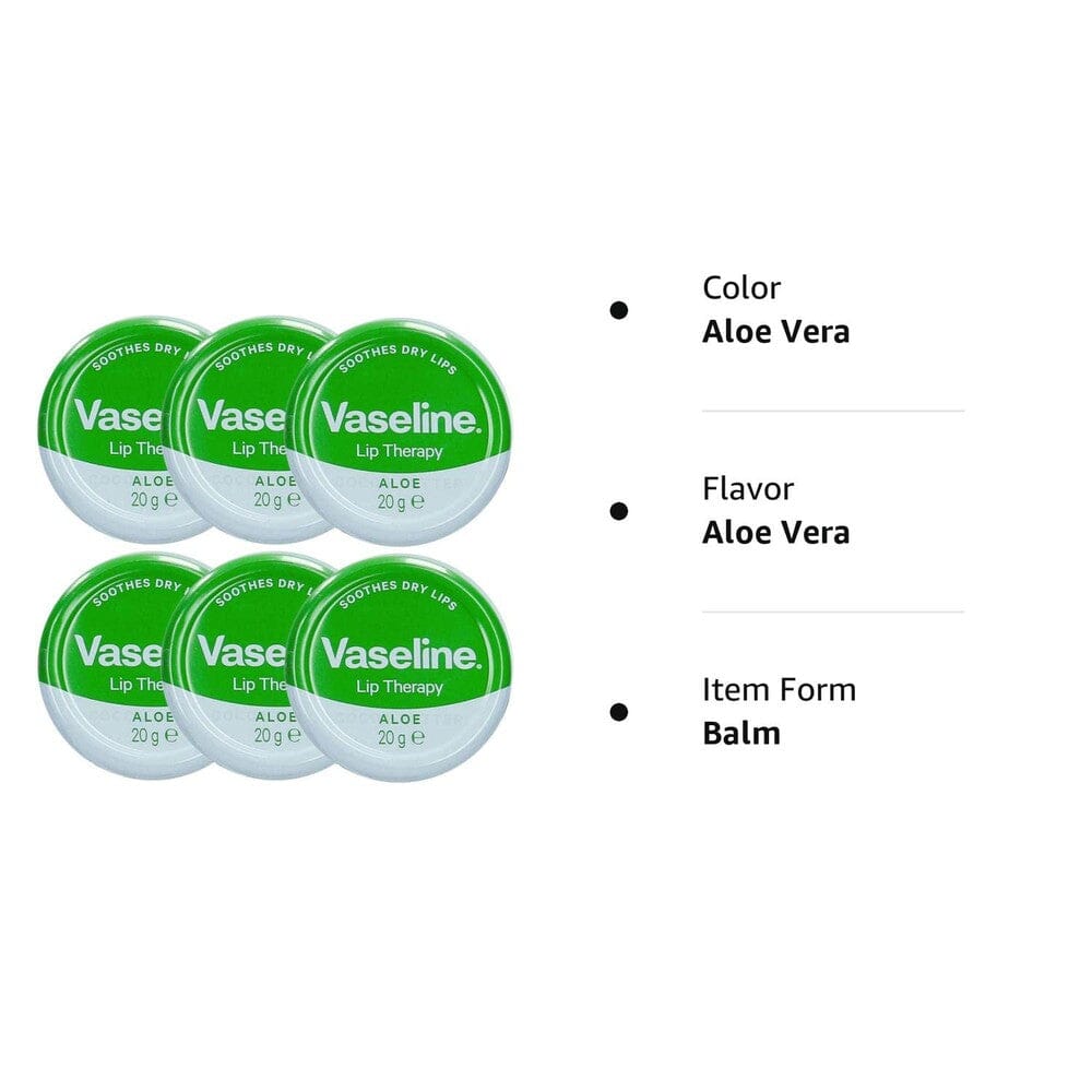 6-Pack: Vaseline Lip Balm 20g/0.705oz Aloe Vera Enjoy Cheap Pice