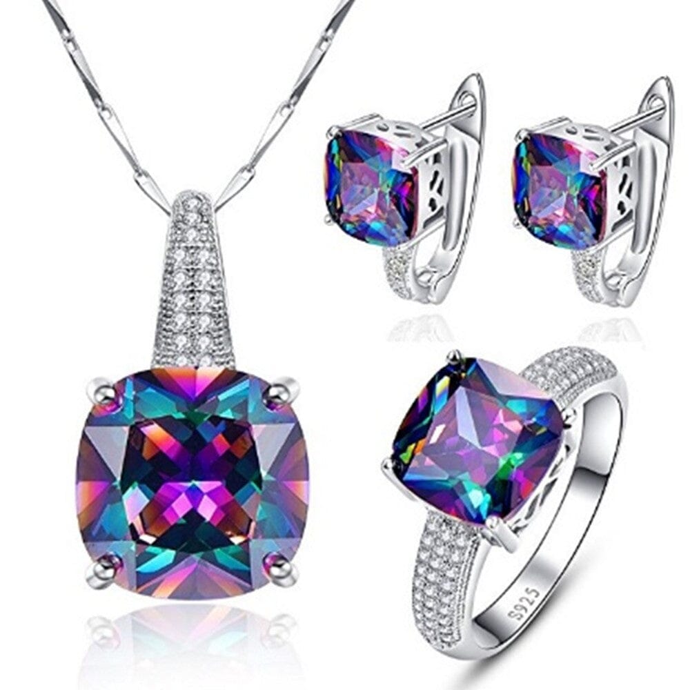 4-Piece Set: Mystic Topaz Complete Jewelry Set Clearance Store Sale Online