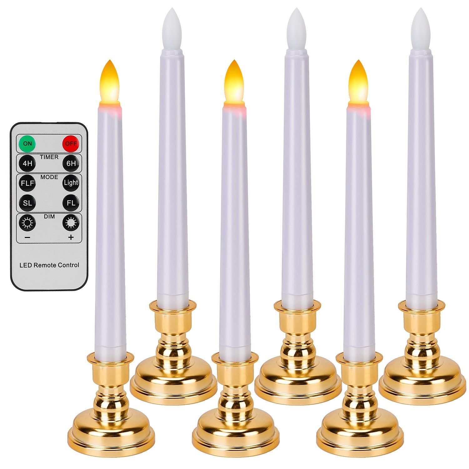 6-Packs: Flameless Taper Candles with 4 Light Modes and Remote Control Lowest Pice Cheap Pice