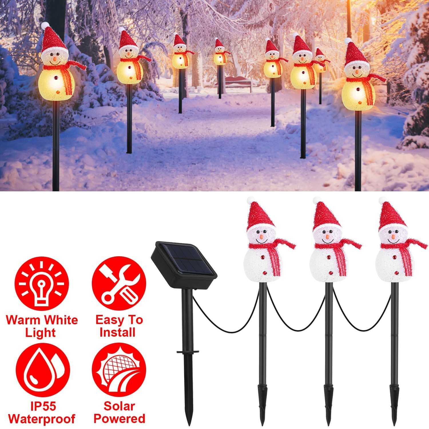 Solar Powered Lamp 3 Snowmen Garden Stake Light Cheap Sale Footlocker Finishline