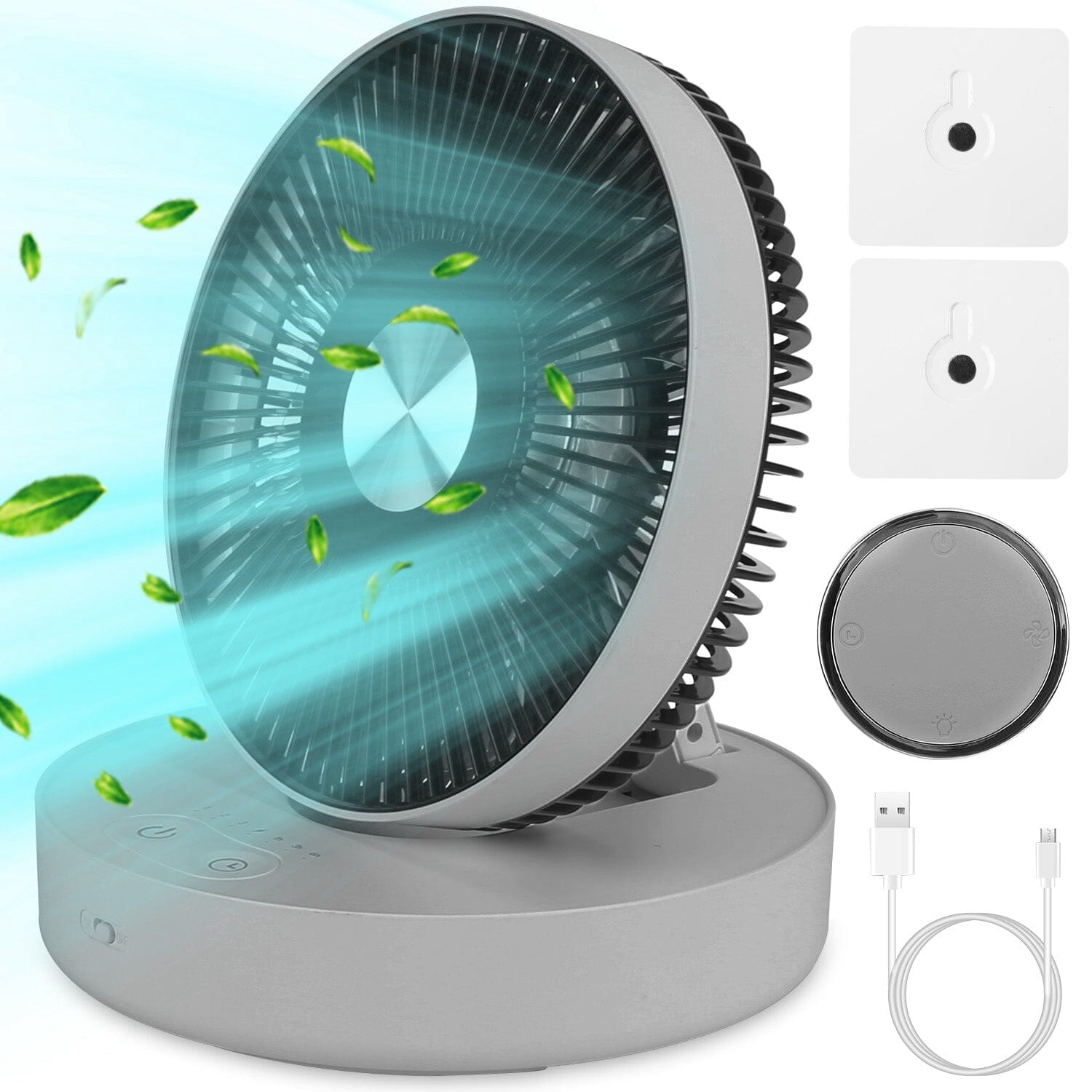 Foldable Rechargeable LED Desk Fan Wall Mounted with Magnetic Remote Sale 100% Guaranteed