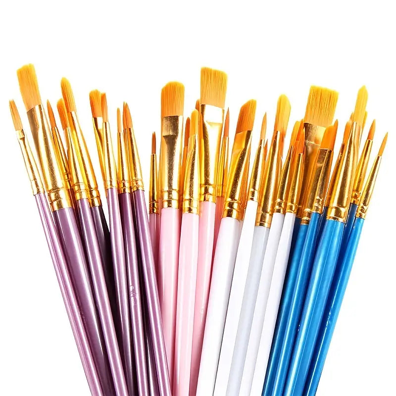 10-Pieces: Artist Paintbrush Nylon Round Pointed Flat Head Set Best Store To Get Cheap Online