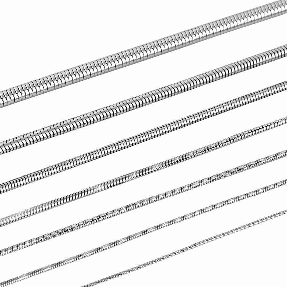 Solid 925 Sterling Real Round Silver Snake Chain Necklaces Discount Latest Collections