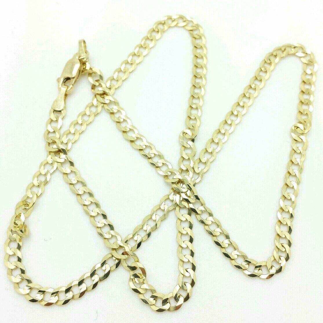 10K Solid Yellow Gold Cuban Chain 2.6mm Necklace Discount Latest