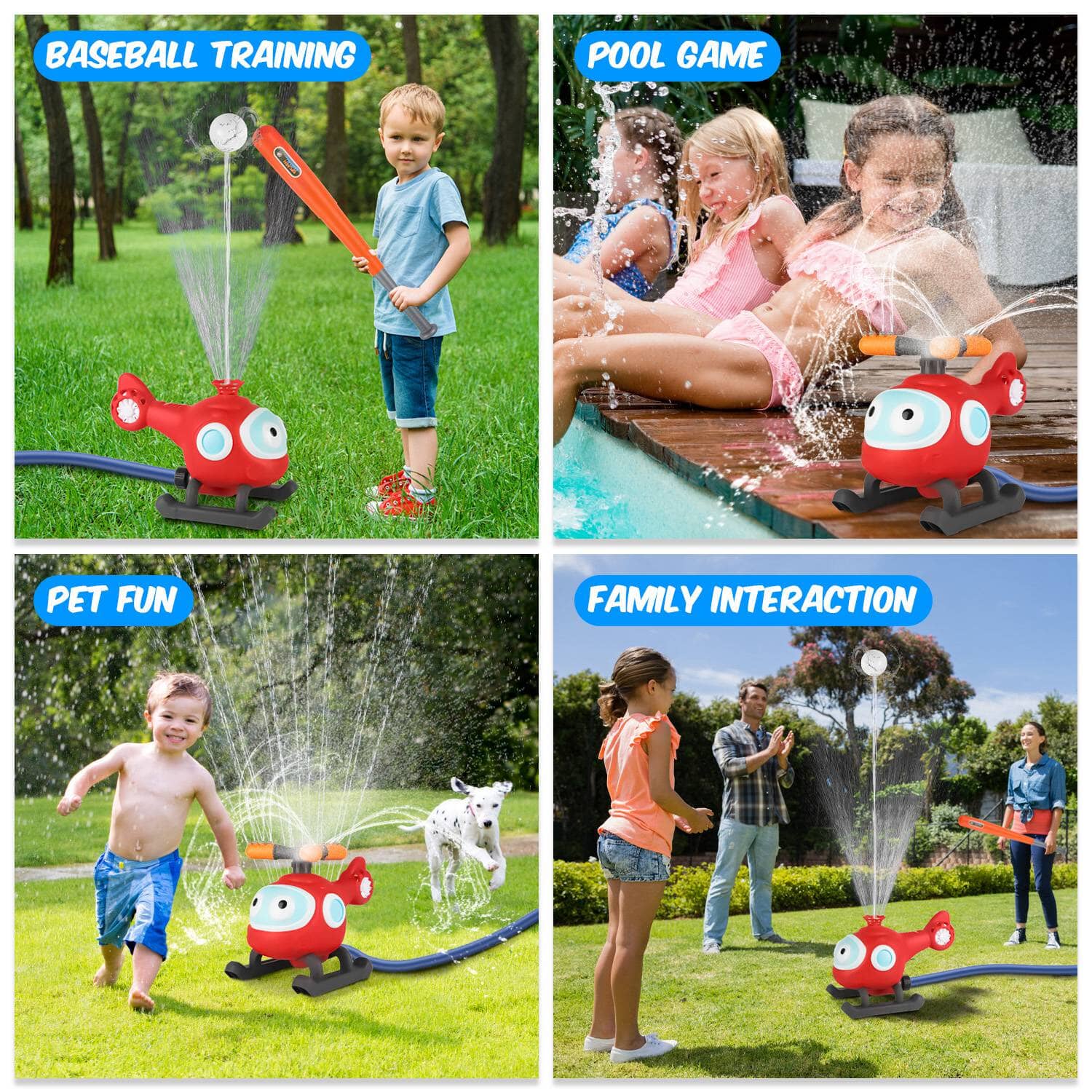 2-in-1 Water Sprinkler Baseball Helicopter Toy Where To Buy Low Pice