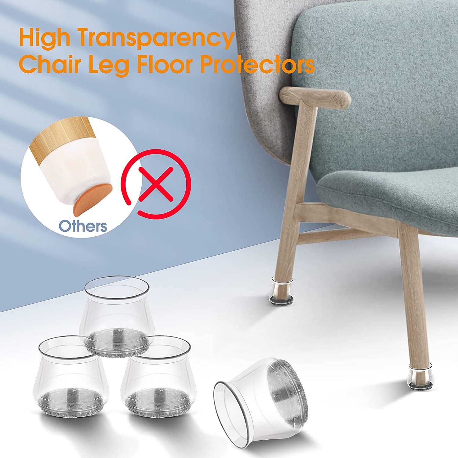 32-Piece: Clear Chair Leg Floor Protectors Buy Cheap 100% Original