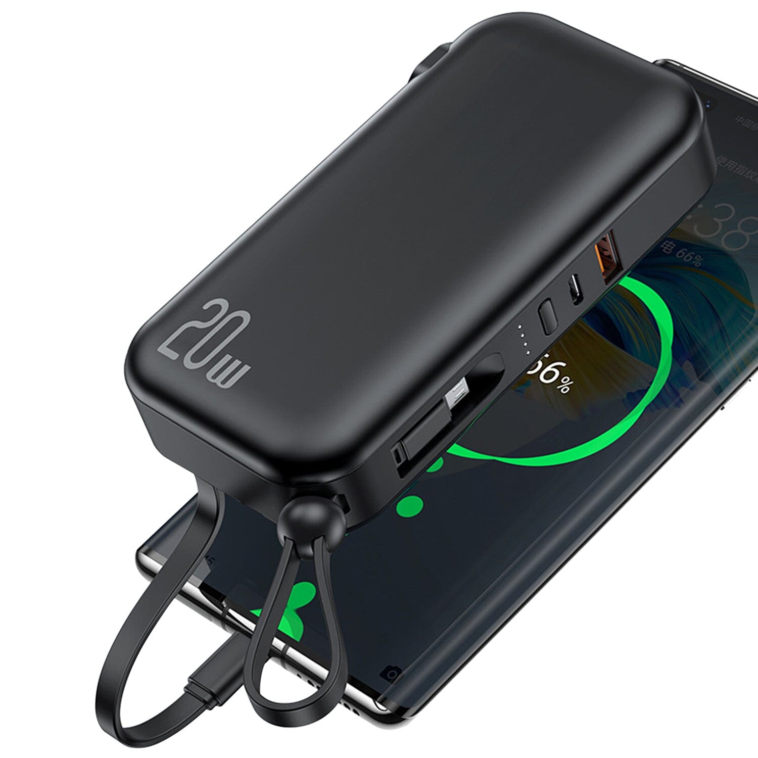 10000mAh Portable Charger with US Plug 3 Inbuilt Cables For Sale Free Shipping