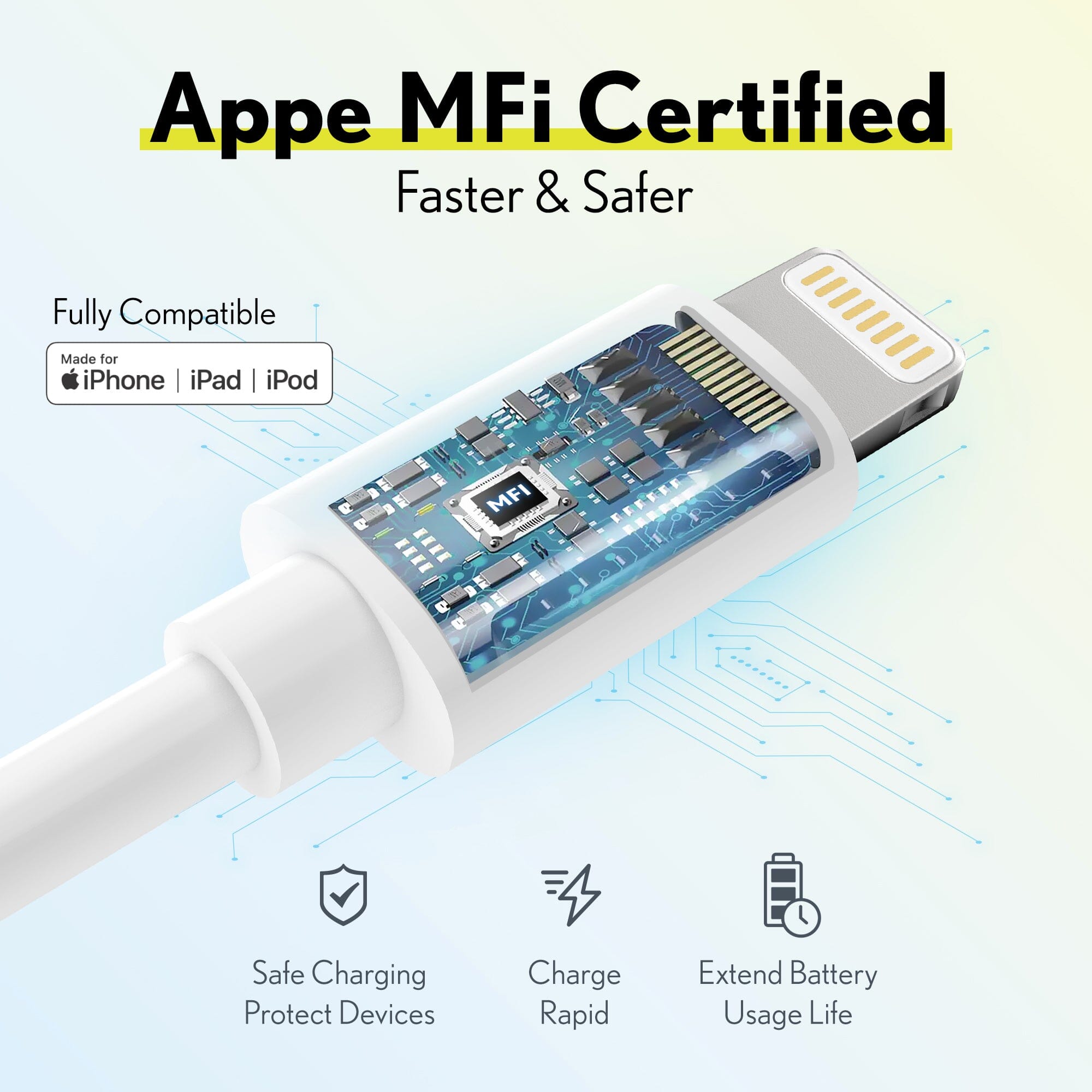 3-Pack: Overtime MFi Certified Ultra-Fast Charging 4ft Lightning Cables Quality From China Cheap