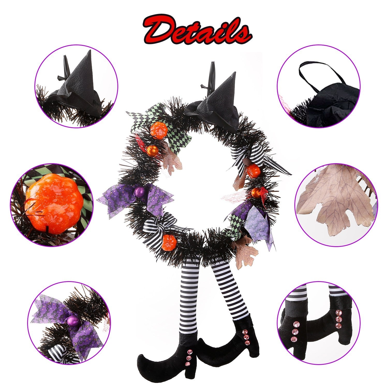 Halloween Witch Wreath Pumpkin Decorations Outlet Low Pice Fee Shipping