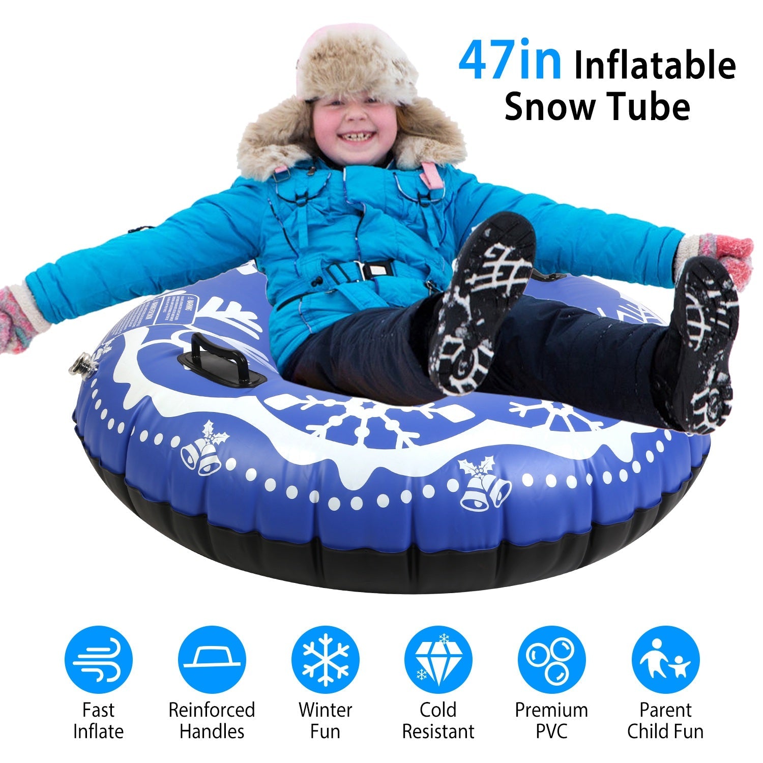 47-Inch Inflatable Snow Tube Cheap Nicekicks