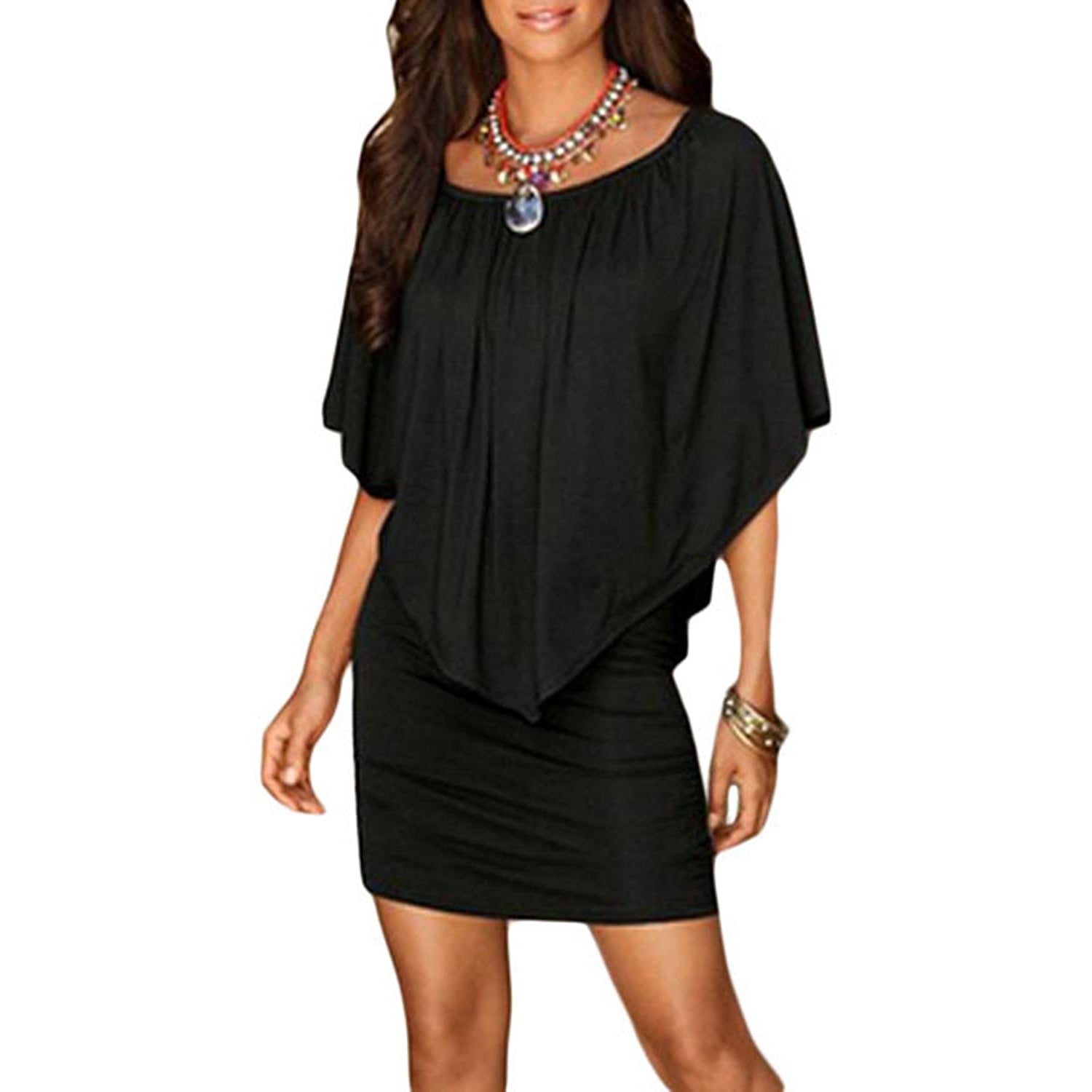 Women Off Shoulder Ruffles Bodycon Mini Dress Discount Newest