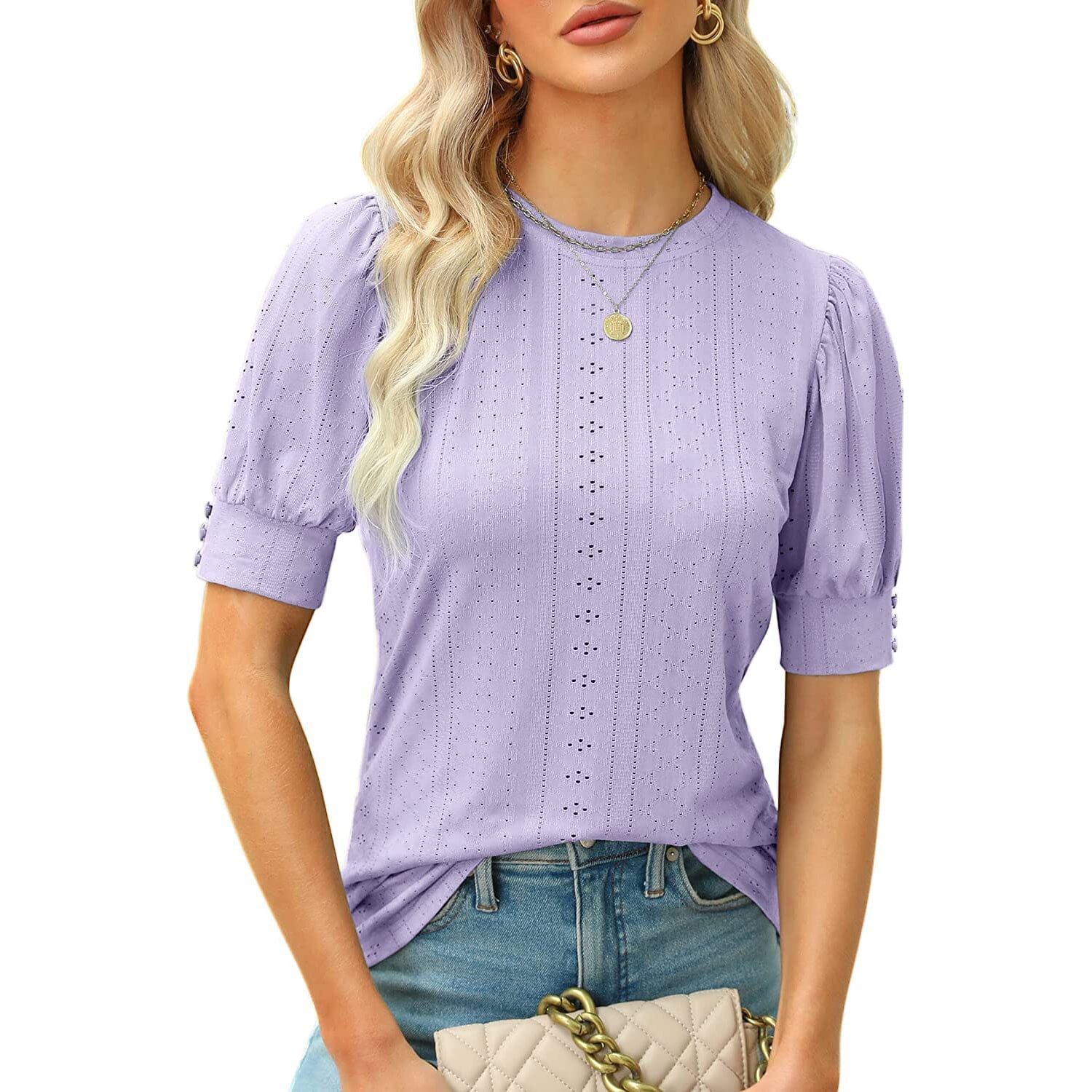 Women's Dressy Casual Puff Sleeve Tops Sale For Nice