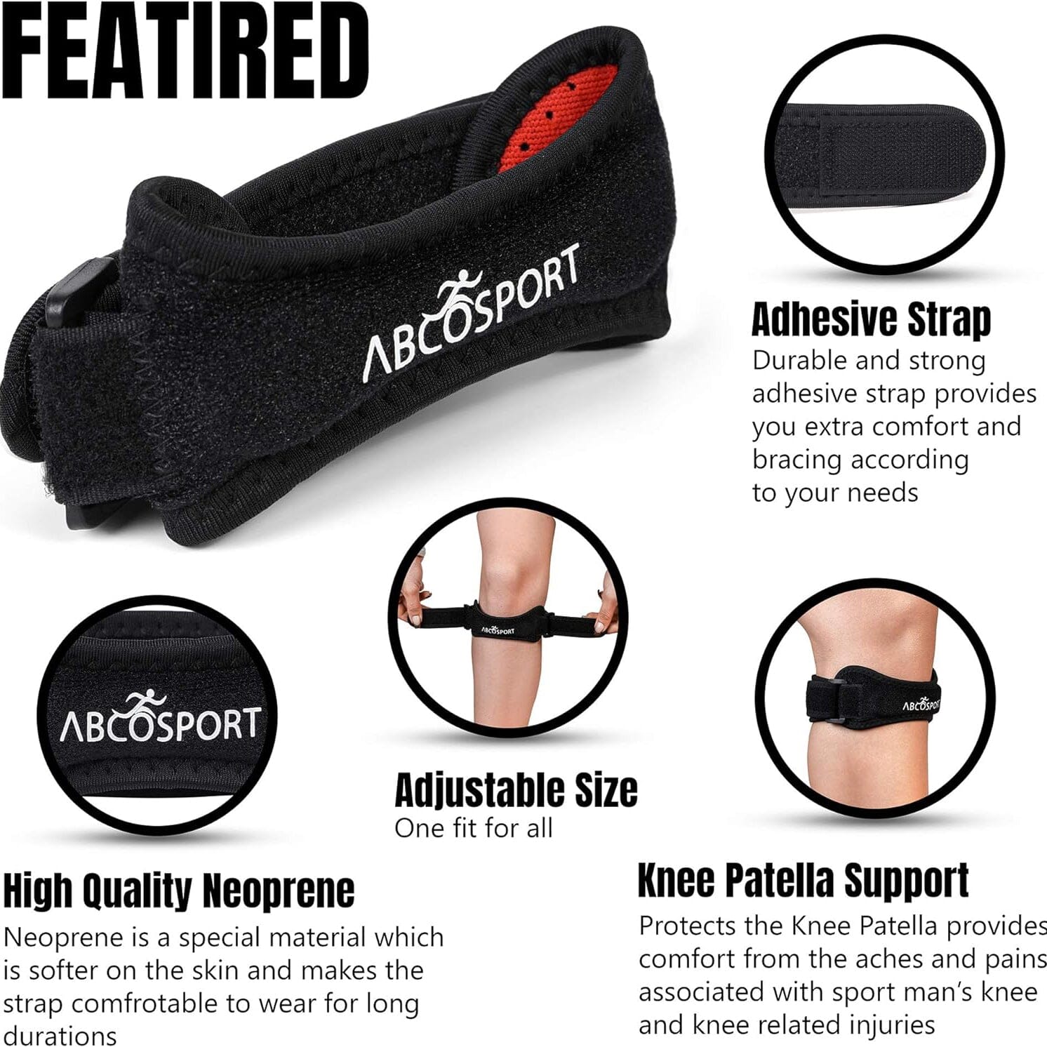 2-Pack: Abco Tech Patella Knee Strap - Knee Pain Relief Cheap Low Shipping