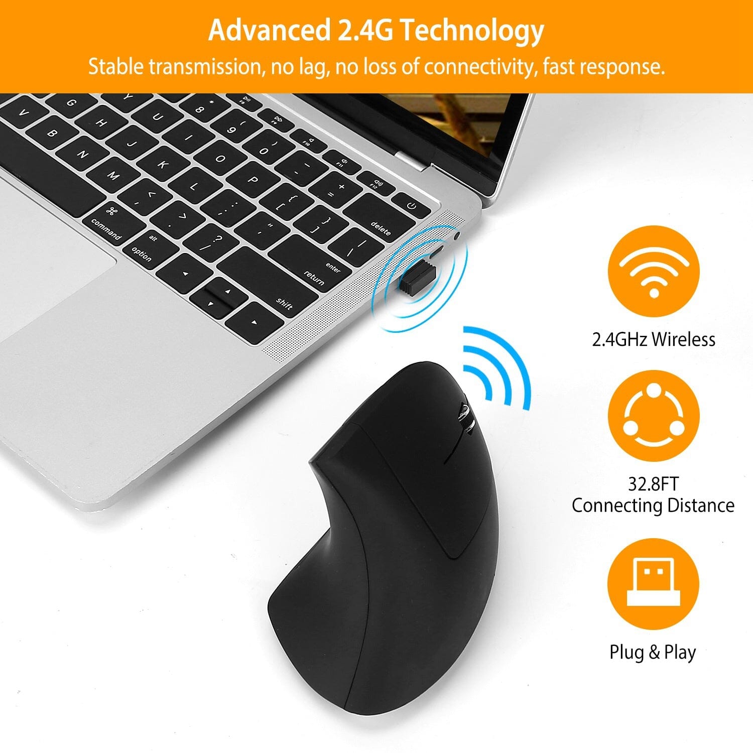 2.4G Wireless Vertical Mouse Ergonomic Optical Mice Outlet Best Sale