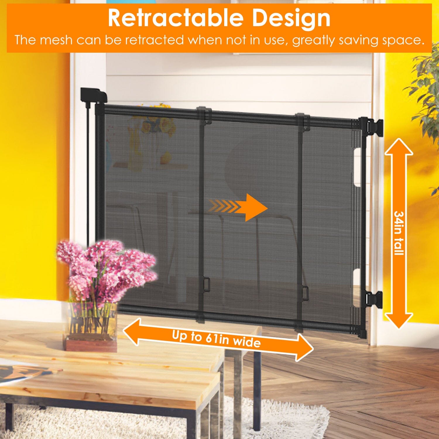 Extra Wide Child Safety Gate Retractable Door Cheap Sale Geniue Stockist