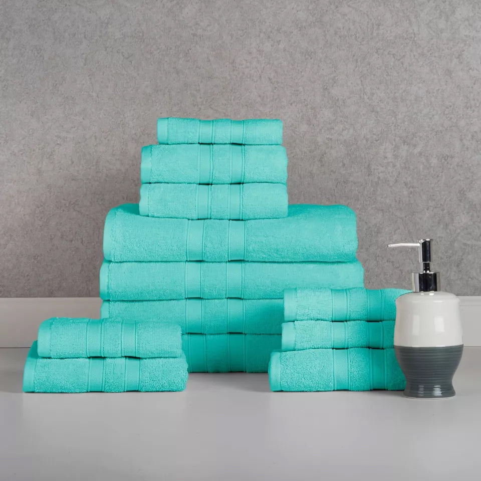 12-Piece: Bibb Home Egyptian Cotton Towel Set Clearance Clearance