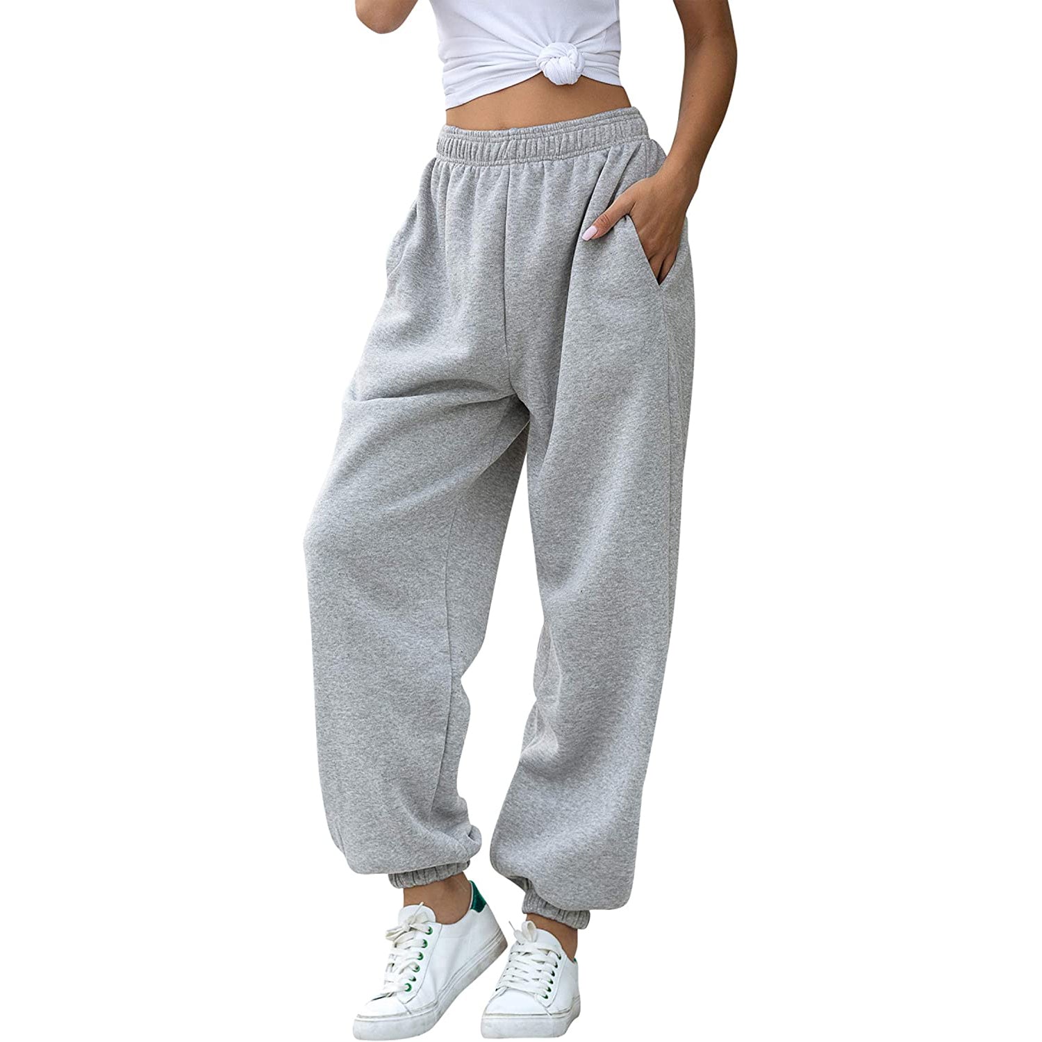 Women's Cinch Bottom Sweatpants Pockets High Waist Sporty Cheap Sale Best Pices