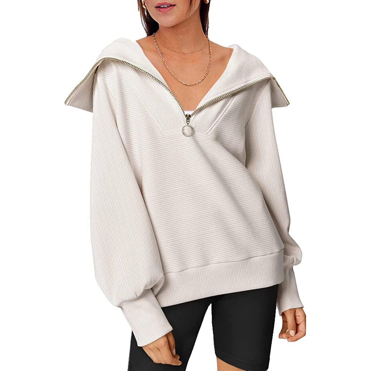 Womens Oversized Half Zip Pullover Sweatshirts Hoodie Cheap Pice Wholesale