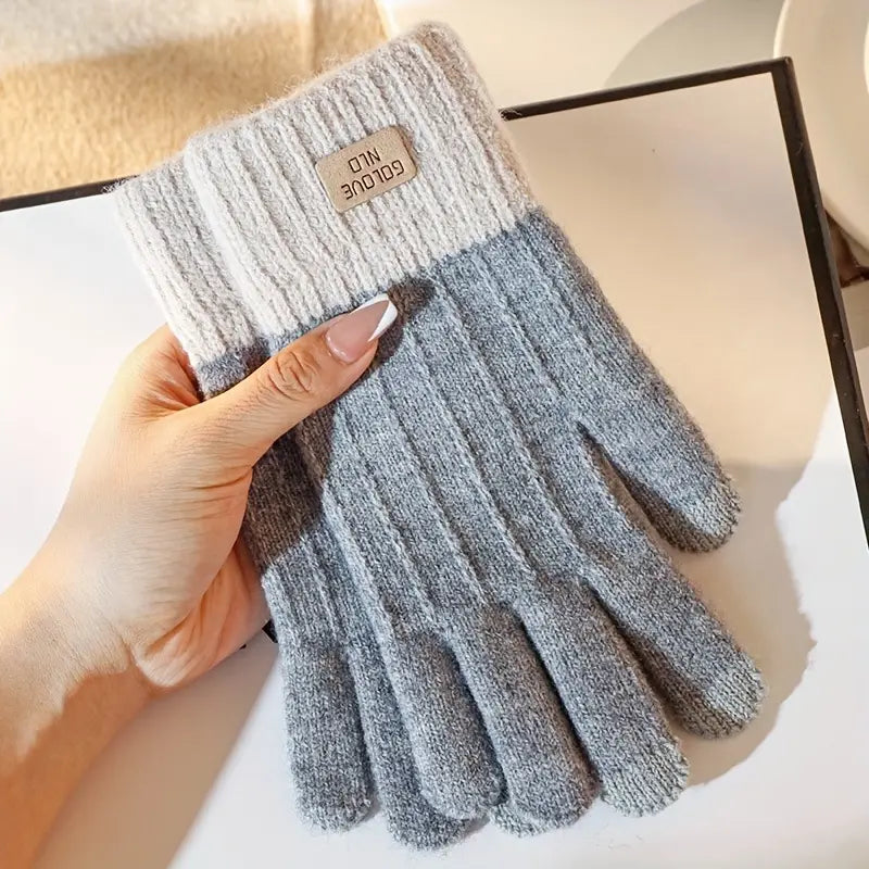 Stretch Knit Wool Full Finger Mittens Shipping Discount Authentic