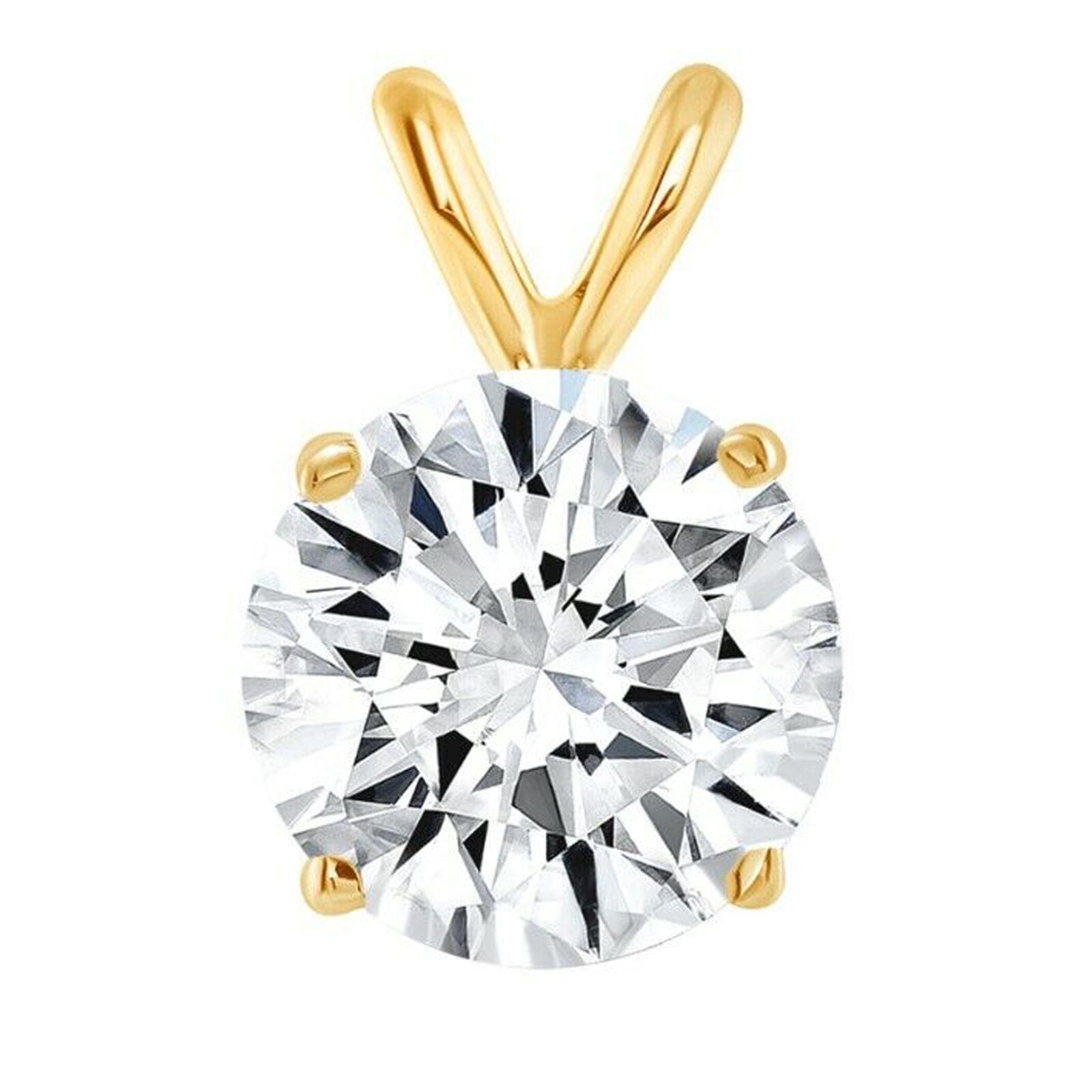 Diamond Solitaire Pendant 14k Yellow Gold Lab Grown Cheap Sale Big Sale