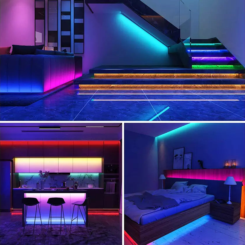 Smart Home Sound Activated Multi-Color LED Light Strip with Remote Outlet Collections