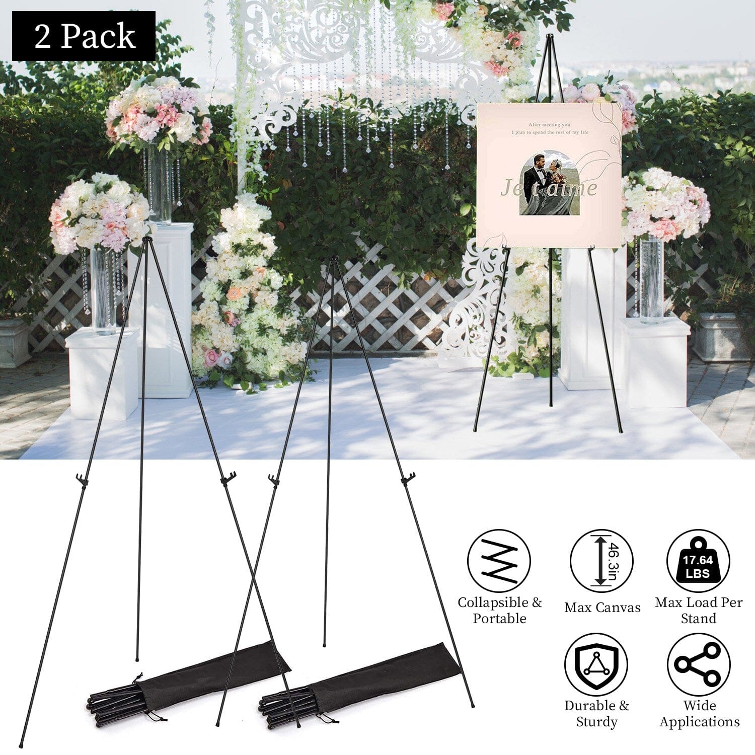 2-Pack: 61 Collapsible A Frame Tripod Easel Iron Alloy Drawing Stand Pick A Best For Sale