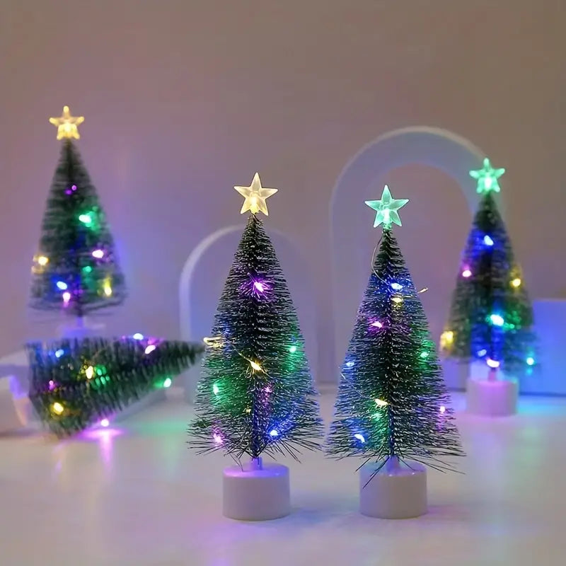 Mini Lighted Colorful Christmas Tree with LED Night Light Acrylic Artificial Sale 100% Authentic