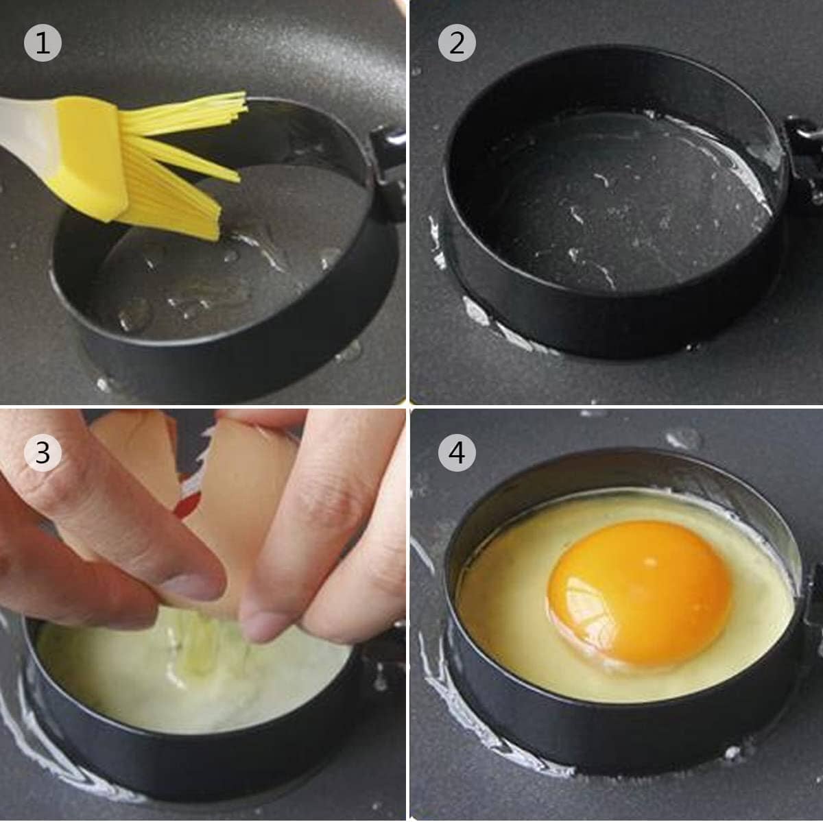 4-Pack: Stainless Steel Egg Non-Stick Omelet Ring Collections For Sale