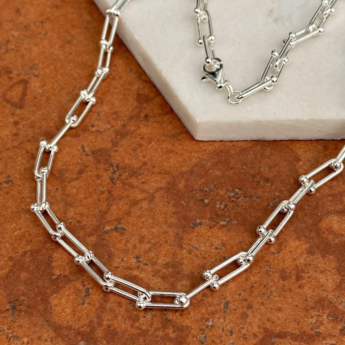 925 Real Solid Silver Solid U Link Hardware Chain Necklace Anti-Tarnish Choice Cheap Pice