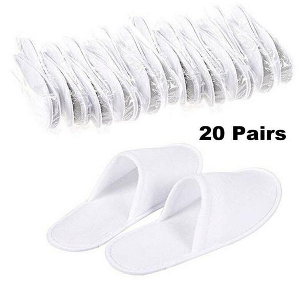 20-Pairs: Spa Hotel Guest Soft Slippers Closed Toe Disposable Travel Slipper Cheap Sale Latest Collections