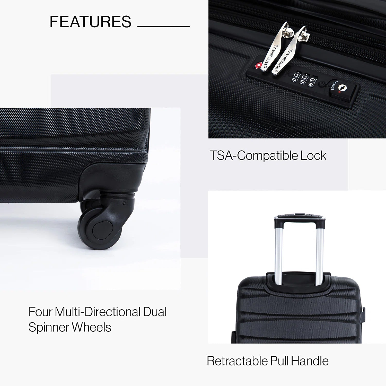 3-Pieces Set: Expandable Luggage Sets ABS Lightweight Suitcase Buy Cheap With Credit Card