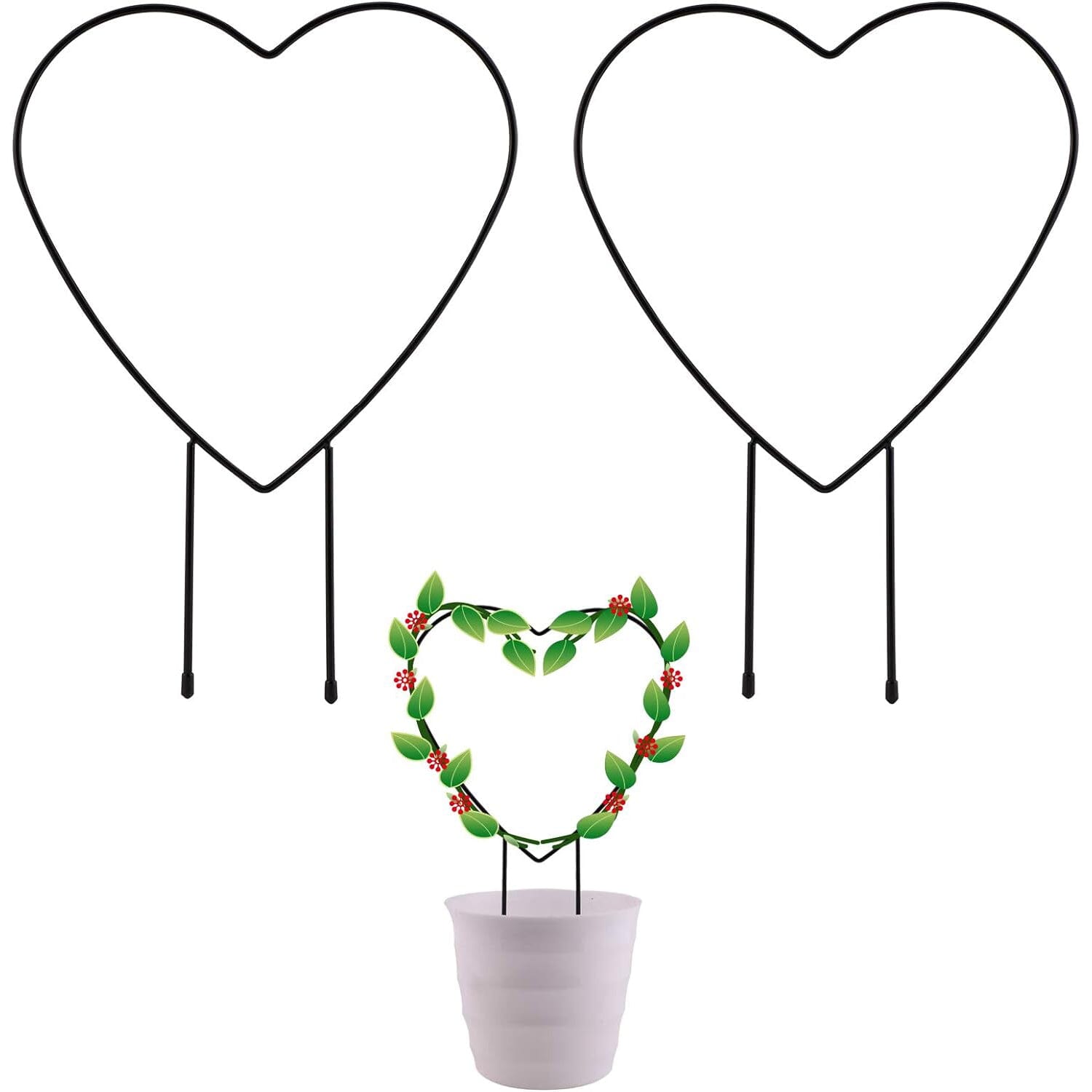 2-Pack: Heart-Shaped Plant Support Stake For Sale Sale Online