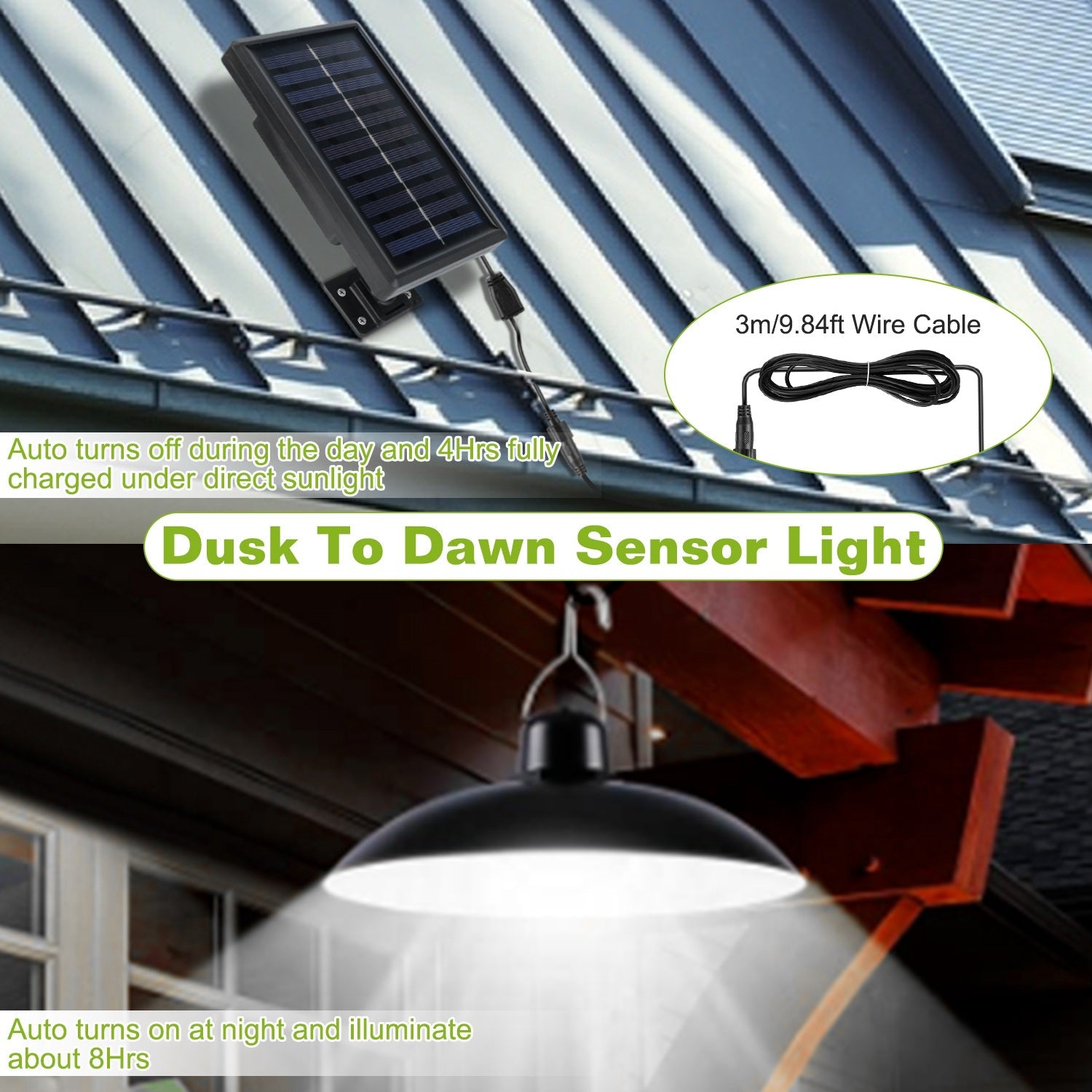 Solar Shed Light Sensor Hanging Lamp Cheap Sale Inexpensive