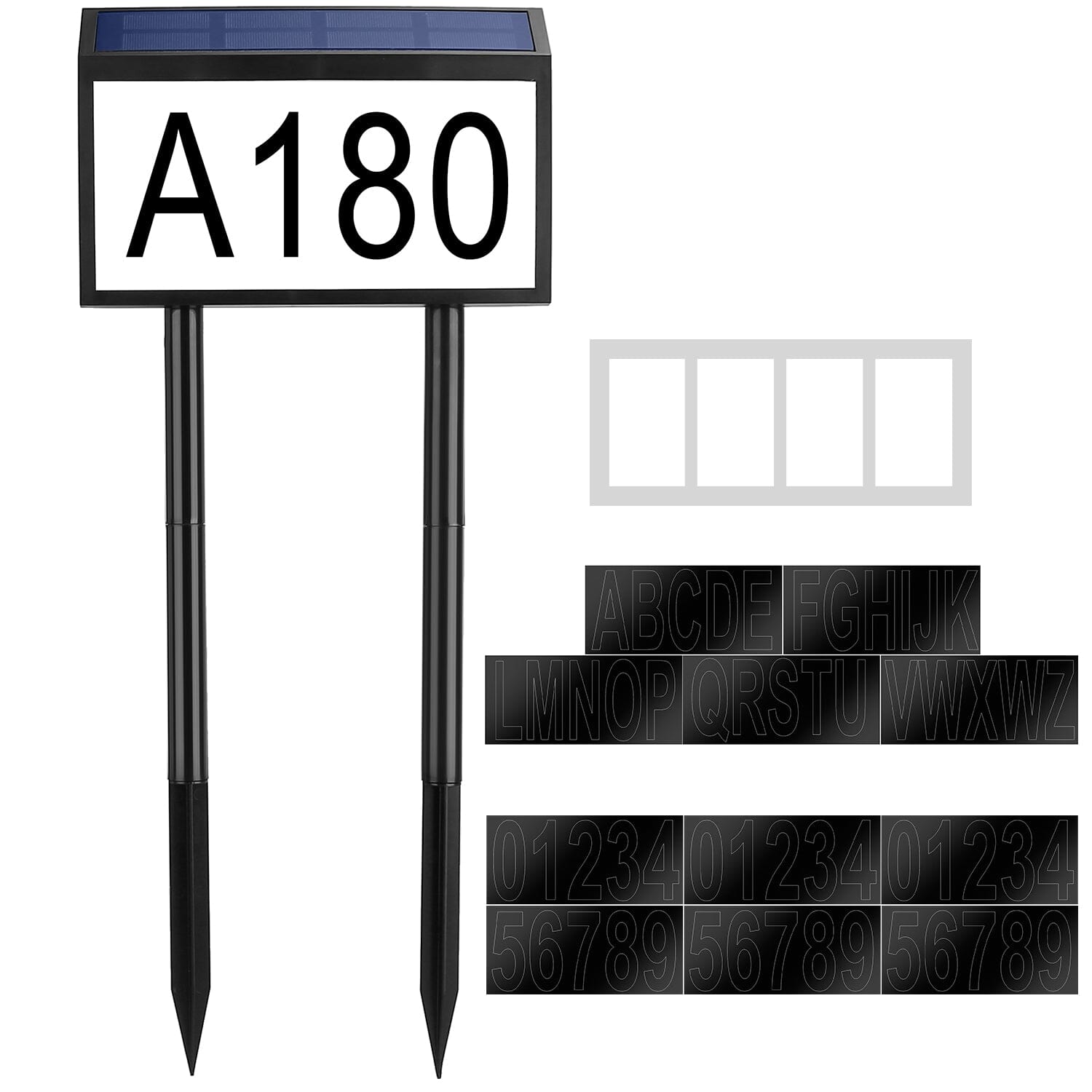 Solar Powered House Numbers LED Address Plaque Sign Countdown Package Cheap Pice