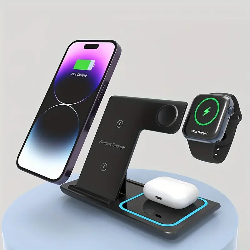 3-in-1 Folding Fast Wireless Charger Station Outlet Locations Cheap Online