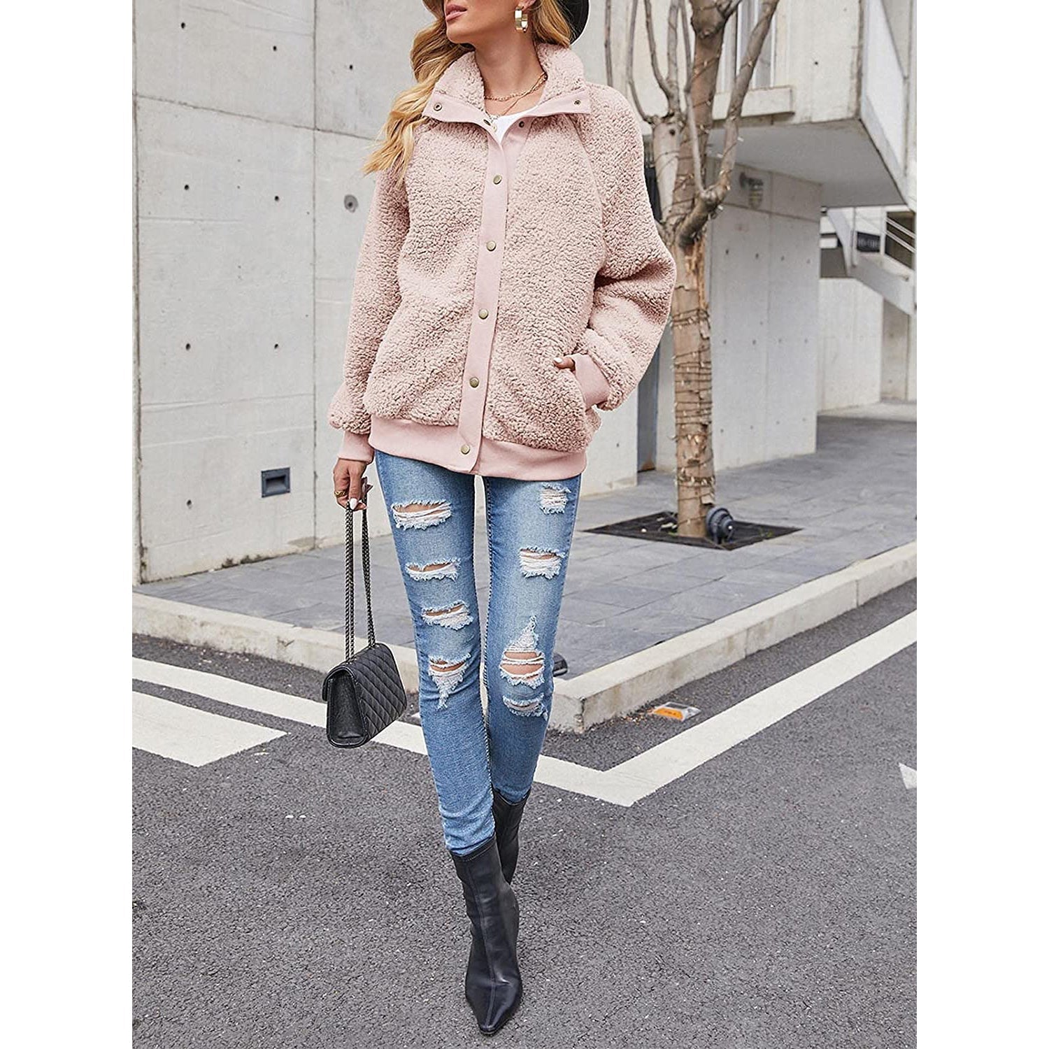 Womens Winter Sherpa Fleece Button Jacket Coat Cheap Sale Get Authentic