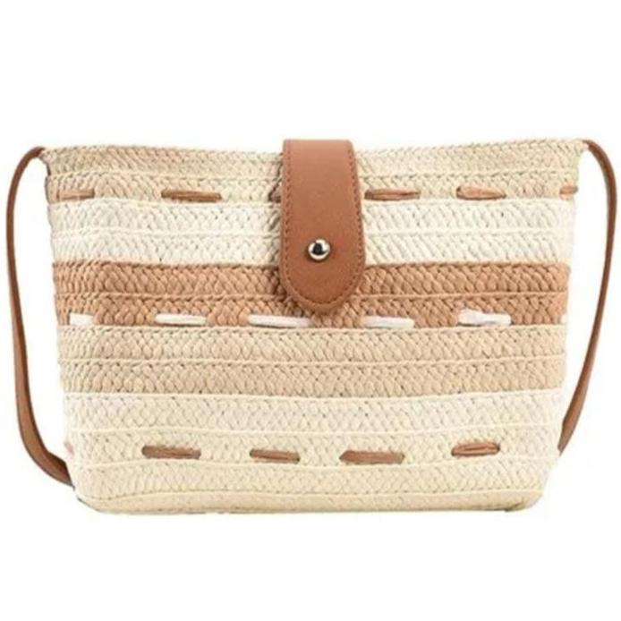 Straw Crossbody Bag – Hand Woven Shoulder Clutch Bag – Striped Buy Cheap Order