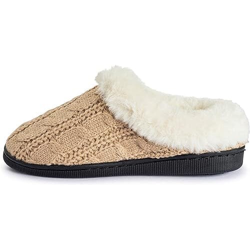 Pupeez Girls Cable Knit Slippers Fleece Lined House Shoe Cheap Sale Footlocker Finishline