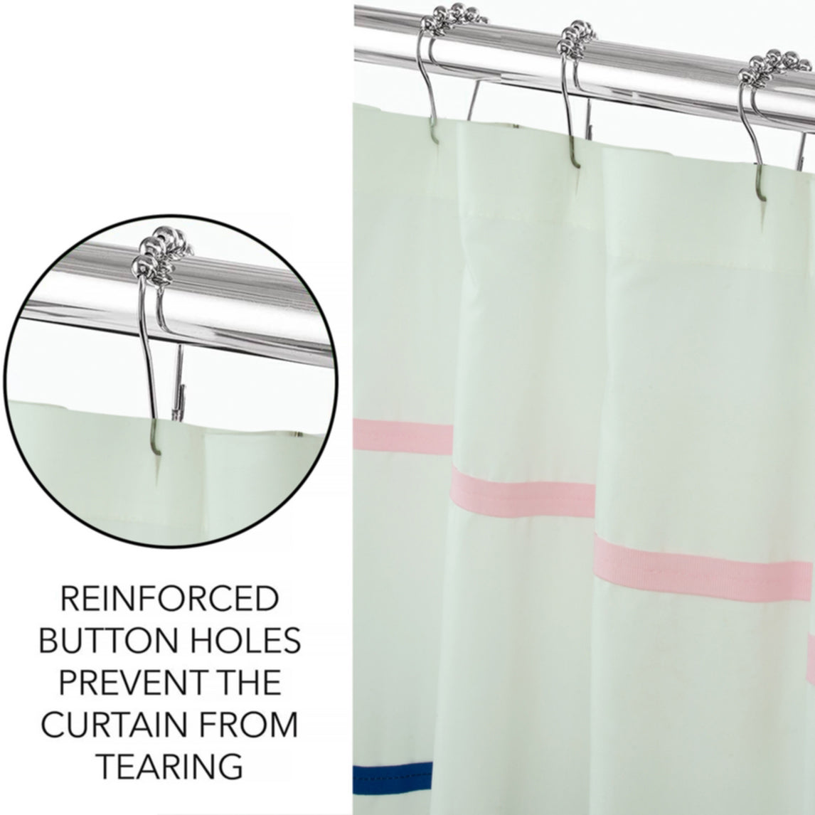 Royale Linens Double Brushed Microfber 1800 Thread Printed Shower Curtain Cheap Sale Really