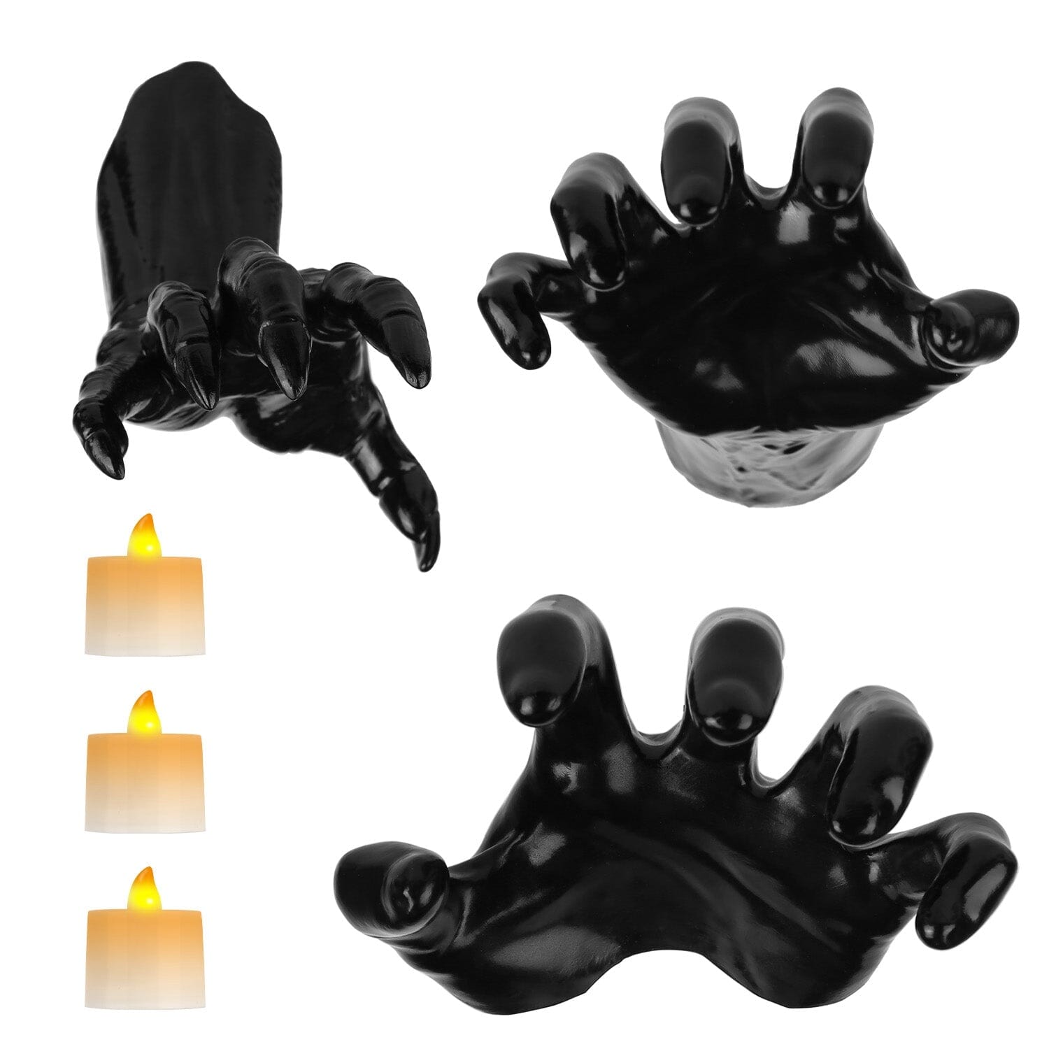 3-Pieces: Creepy Reaching Hands with Lighted Candles Wall Mounted Outlet Big Discount