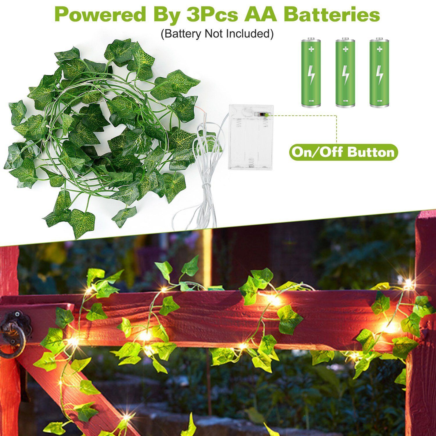 Artificial Ivy Leaves String Lights Outlet New