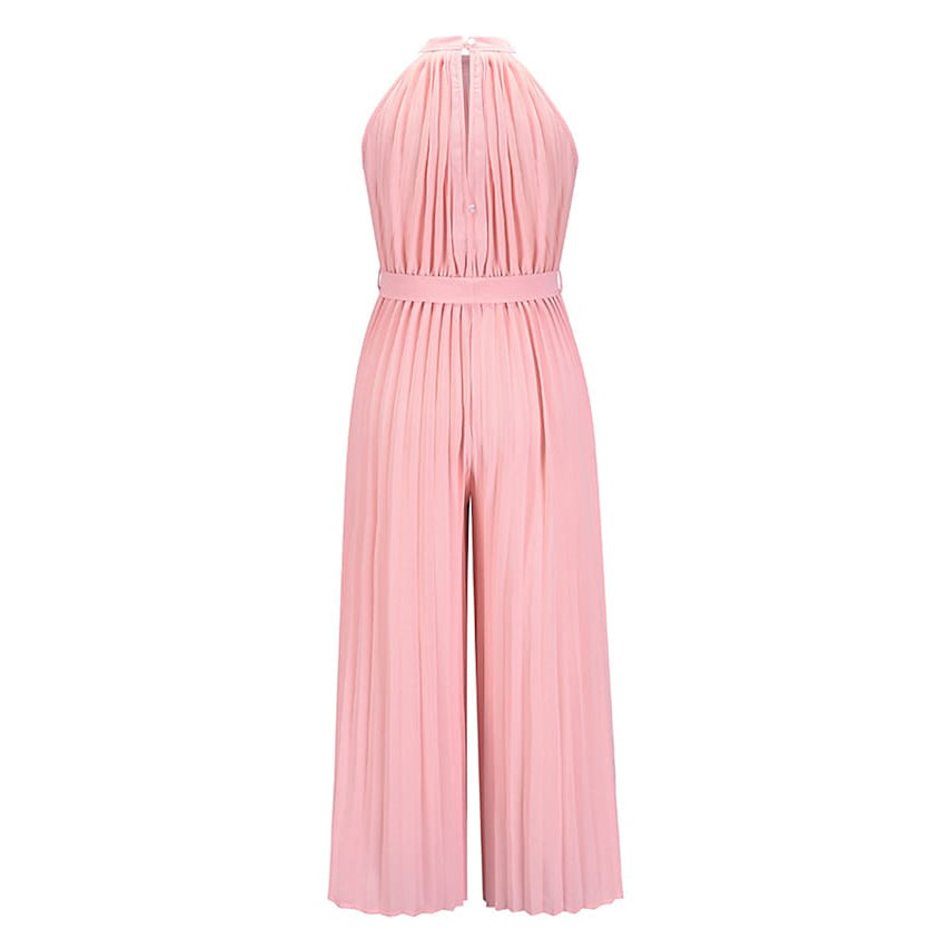 Women's Lace-Up Halter Casual Wide-Leg Jumpsuit Outlet Affordable