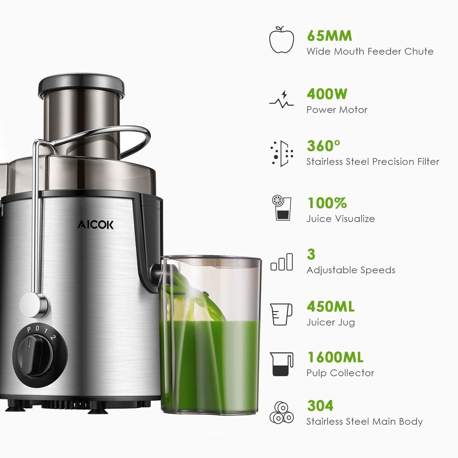 Aicok Juicer Centrifugal Juicer for Whole Fruit and Vegetable Sale Online Online