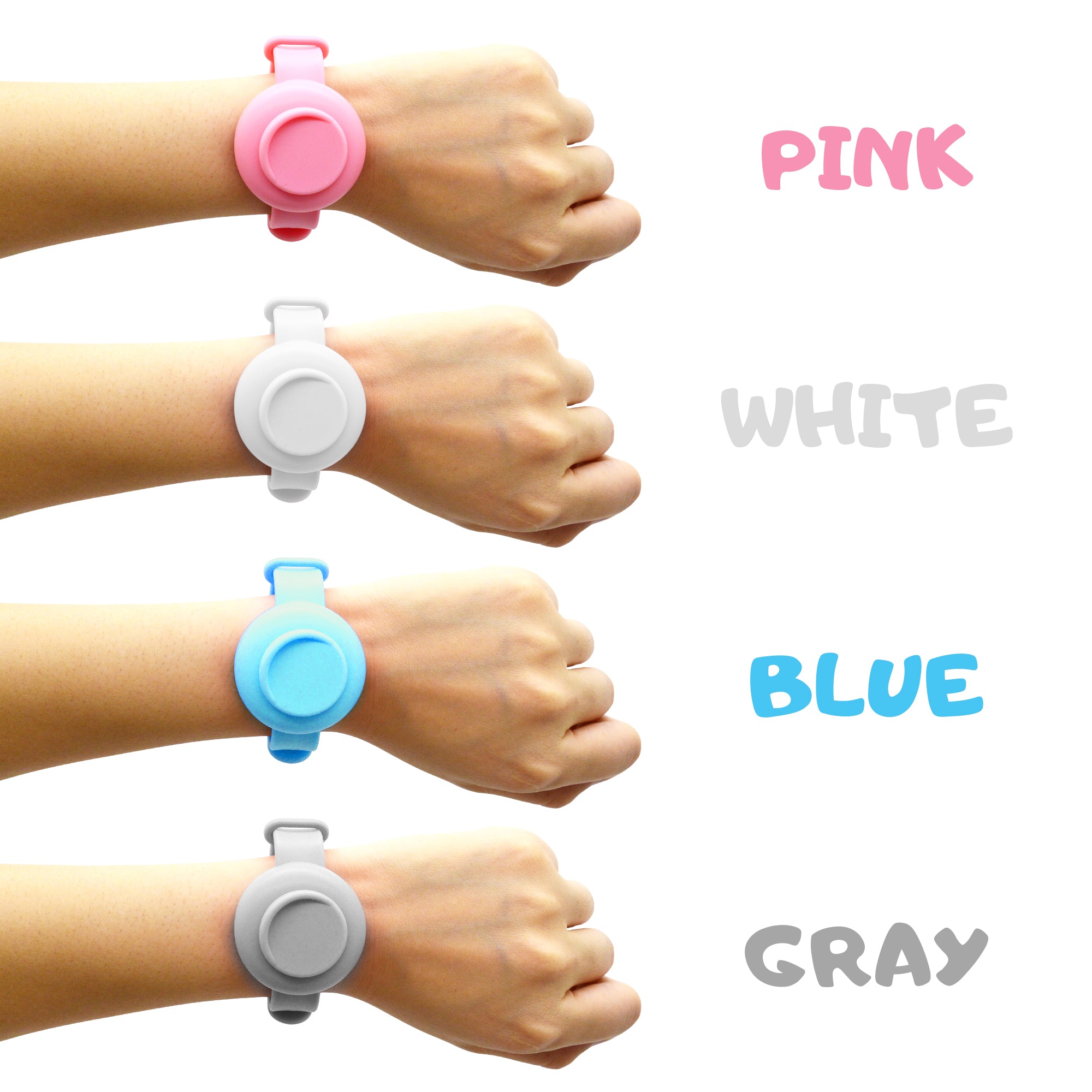 5-Pack: Assorted Colors Hand Sanitizer Silicone Refillable Wristband Pay With Paypal